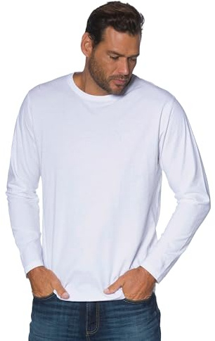 JP 1880 Hommes Grandes Tailles L-8XL Shirt Manches Longues en Coton Blanc 5XL 702559 20-5XL