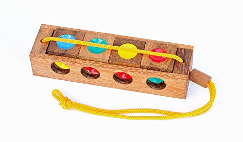 Logica Spiele Art. Ampel - Denkspiele aus Holz 3 In 1 - Holzspielzeug Für Kinder - Schwierigkeit 2/6 Mittel - Knobelspiel - Geduldspiel - Euklid Serie