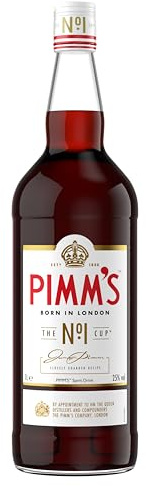 Pimm's | the Original No. 1 Cup | 25% vol | 1L | Fruity Flavour | Herbal Botanicals | Caramelised Orange & Warm Spices | Gin Based Spirit | For Cocktails & Summer Drinks