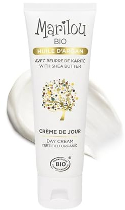 Marilou Bio - Crème visage de Jour à l'Huile d'Argan bio du Maroc - Nourrissante et hydratante pour peaux sèches - 99% d'ingrédients d'origine naturelle - 50ml