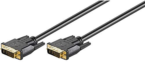 Goobay 69203 DVI Verbindungskabel / Full HD 1080p Monitorkabel / Vergoldete Stecker DVI I Dual Link (24+5 Pin) / Bildschirmkabel Verlängerung / Schwarz / 2m