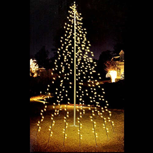 Catena Luminosa a LED 360 LED Bianco Caldo per pennone 8m luci pennone luci Giardino luci Natalizie