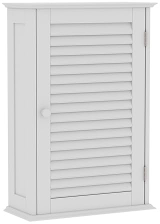 Bath Vida Bathroom Cabinet Single Door Shutter Wall Mounted Storage, White