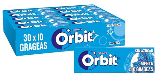 Orbit Chicles Sin Azúcar Menta Grageas Frescor Intenso 30 Paquetes x 10 u. | Chicle sin azúcar con xilitol para aliento fresco duradero -- formato multipack ideal para Barbacoa, picnic y vuelta al cole
