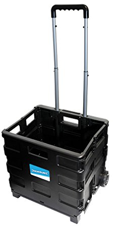 Silverline 633400 Folding Box Trolley, 25 kg, Rubber Tyres, Adjustable Handle, Lightweight
