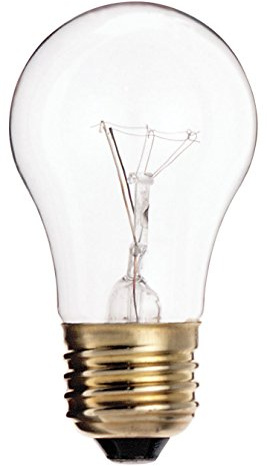Satco 130-Volt 15 Watt A15 Appliance Heavy Duty Clear Incandescent Light Bulbs 2700K Warm White 100 Lumen 100 CRI Dimmable - 2 per Package