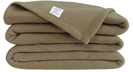 POYET MOTTE POLECO Couverture polaire Polyester Taupe 240 x 260 cm