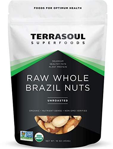 Terrasoul Superfoods Organic Brazil Nuts, 1 Lb - Raw | Unsalted | Rich in Selenium