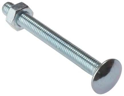 Carriage Bolt & Nut ZP M8 x 100mm Bag 10