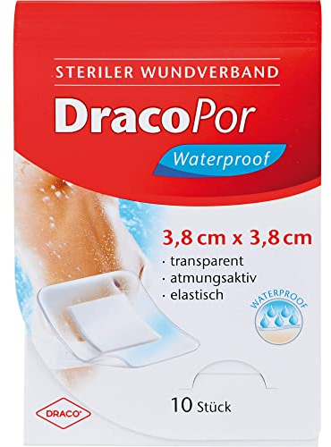 DRACOPOR waterproof Wundverband 3,8x3,8 cm steril 10 St