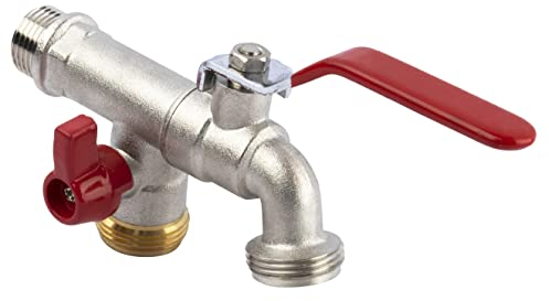 Boutté 2132636 R152 Robinet laiton 1/4 tour 15 x 21 Nez 20 x 27 avec prise programmateur 20 x 27