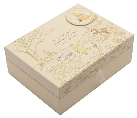 Pooh Classics Range Disney Keepsakes Baby Box with Compartments New (DI167), 200 g, yellow