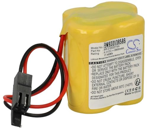 vhbw Akku kompatibel mit Allen Bradley BA 1764-LxP, 1766-L32xxx Raid-Controller (2900 mAh, 6 V, Li-Ion) - Ersatz für BR-2/3AGCT4A, A06B-6114-K504, A98L-0031-0025