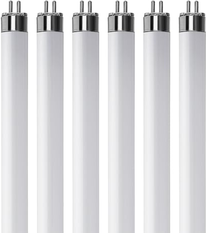 KOR (Pack of 6) F6T5/D - T5 Fluorescent 6500K Daylight - 6 Watt - 9 Super Long Life Light Bulbs