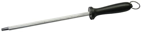 Nirosta Chaira para Afilar Cuchillo Jamonero, Afilador de Cuchillos Profesional de Acero Inoxidable, Afilacuchillos Manual en Color Negro, 30,5 cm, 1 ud.