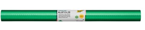 folia R 55 ST - Alufolie auf Rolle, doppelseitig kaschiert, mit festlicher Sternchenprägung, ca. 50 cm x 10 m, grün / grün - ideal zum Basteln und Verpacken