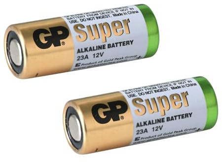 GP Alkaline Battery, 23 A, MS21, 12 V 3LR50, MN21, GP23A, E23A, V23GA, 8LR932, K23A, RPX625A, L1028 (Pack of 2)