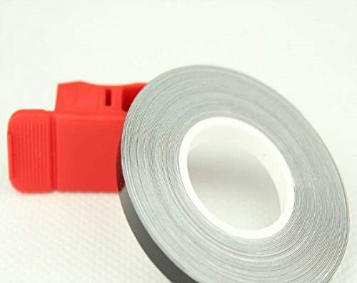 StickersLab - Strisce Moto adesive cerchi rifrangenti riflettenti marca 3M™ stripe for wheel 7mm x 6MT (Nero)