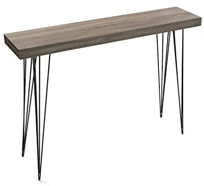 Versa Dallas Tavolo Consolle, Tavolo da Ingresso, Tavolino Stretto, Misure (A x L x l) 80 x 25 x 110 cm, Legno e Metallo, Color Marrone