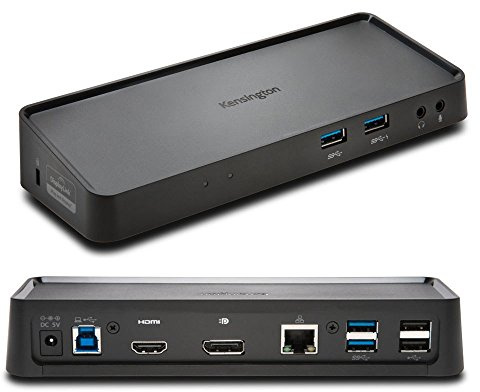 Kensington Station D'Accueil SD3600 - Double USB 3.0 - 5Gbits/s - Sorties 2K - HDMI/DVI-I/VGA - MacOS/Windows