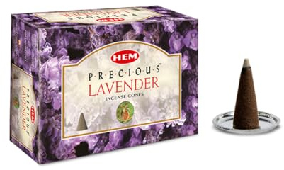 Hem Incense Cones | Natural Aromatic Blend for Purification, Protection & Spiritual Wellness | Long-Lasting Aroma (Lavender)