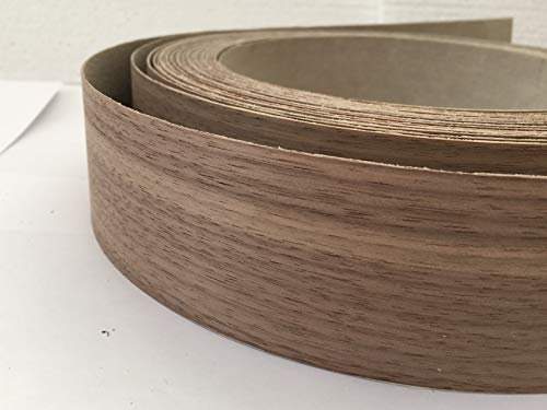 Pre Glued Iron on Walnut Wood Veneer Edging Tape 50mm wide x 5 Metres.