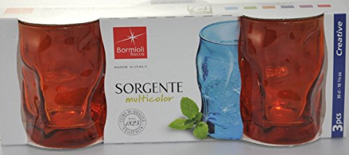 Bormioli Rocco 3 Bicchieri Sorgente Arancio Bicchiere 30 Cl Acqua Vino