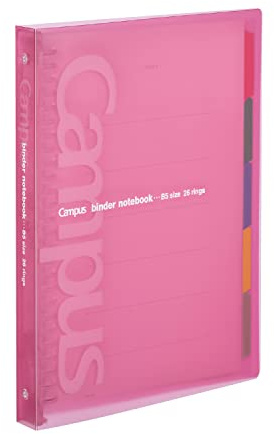 Kokuyo Binder Notizbuch Binder B5, 26 Ringe, Schalteröffnung, Kapazität 100 Blatt, Hergestellt in Japan (Rosa P333P)