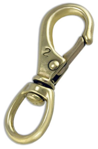 PJ Tool & Supply ENKAY - Swivel Eye Snap Hook, Brass Plated (3 3/4)