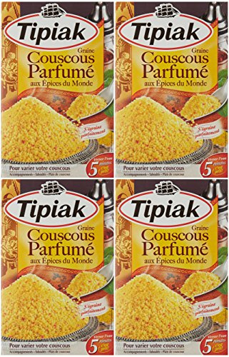 Tipiak Graine de Couscous Parfumé aux Épices du Monde 500 g - Lot de 4