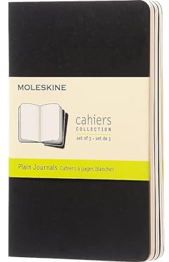 Notizheft Cahier in schwarz 9x14 cm 3 blanko 70g m² sw