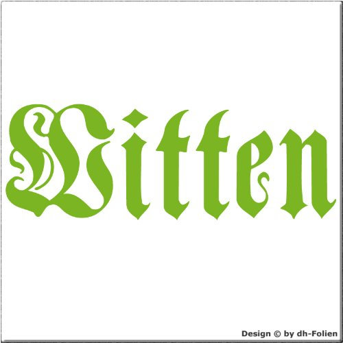 cartattoo4you AK-01667 | Witten - Fraktur altdeutsche Schrift | K-Serie | 17 x 5 cm | Farbe apfelgrün glänzend|in 23 Farben erhältlich Heckscheibe Auto Aufkleber Car Sticker Tuning Spruch Fun