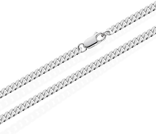 NKlaus Cadena de plata de ley 925 CADENA PANZER 55cm cadena de rey 3,70mm de ancho 16,52gr 5210
