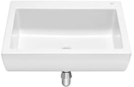 Roca,Access,Lavabo de porcelana mural sin agujero para grifería,Blanco,600mm x 450mm x 200mm,A368PB9000