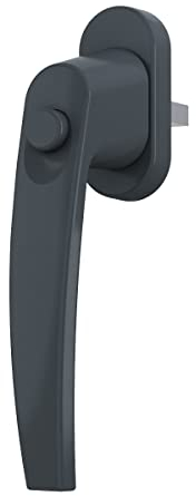 MS Beschläge ® Fenstergriff Rasterolive Kindersicherung mit Druckknopf in verschiedenen Farben (Anthrazit - RAL 7016)