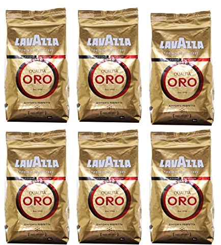 Lavazza Qualità Oro, Café en Grano, pack de 6, 6 x 1000g