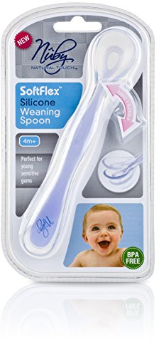 Nuby NT67658 - Softflex Silikonlöffel, weich und flexibel, ab 4 Monaten, Bisphenol A-frei