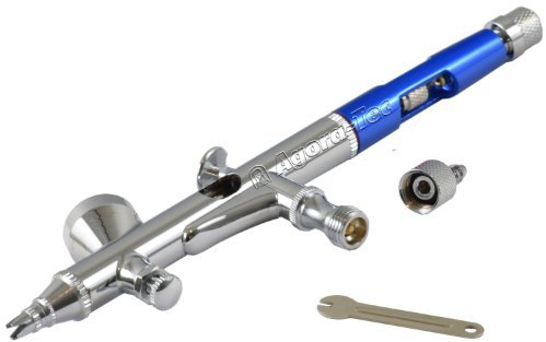 Agora-Tec® at- Airbrush Pistole Kit AT-ADA-03-blue Double Action mit 0,2mm Düse und Nadel