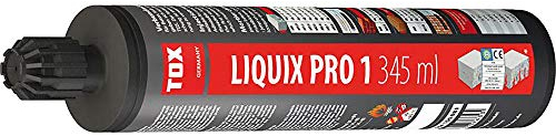 TOX Verbundmörtel Liquix Pro 1 styrolfrei 345 ml (1 Stk.), Injektionsmörtel für hohe Lasten bis zu 13,3 Tonnen Gewicht, mit 2x Statikmischer Liquix Mix, 084100031