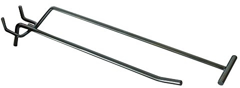 GERSO 50 Stück Lochwandhaken Länge = 20cm mit Pendeletikettenträger glanzverzinkt Einzelhaken