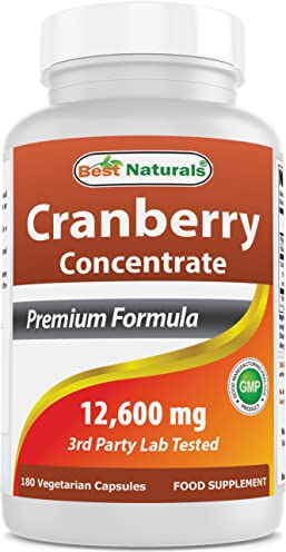 Best Naturals Cranberry 3X Strength, 12600 mg 180 Veggie Capsules