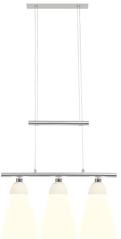 Brilliant Lampe Tonja LED Pendelleuchte 3flg chrom/weiß | 3x 5W LED integriert (COB), (285lm, 3000K) | Höhenverstellbar durch Gegengewicht
