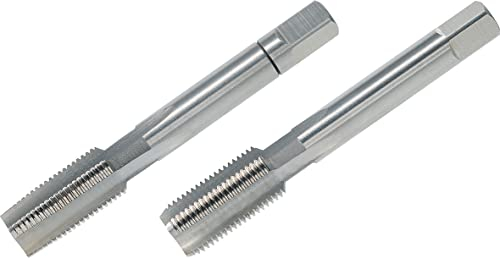 VÖLKEL Handgewindebohrer 2-tlg. Satz | DIN 5157 | HSS-G - G (BSP) 1/2 x 14 | Rohrgewindeschneider 1/2 Zoll | HSSG Gewindeschneider | Gewindebohrer Set | Für Durchgangs- und Sackloch