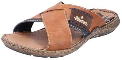 Rieker 22099 Sandal för män, brun mutter Nautic Cinnamon Navy 25, 46 EU