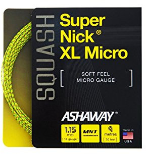ASHAWAY SuperNick, XL-Micro-Squash-Saiten-Set, gelb, 18/1,15 mm