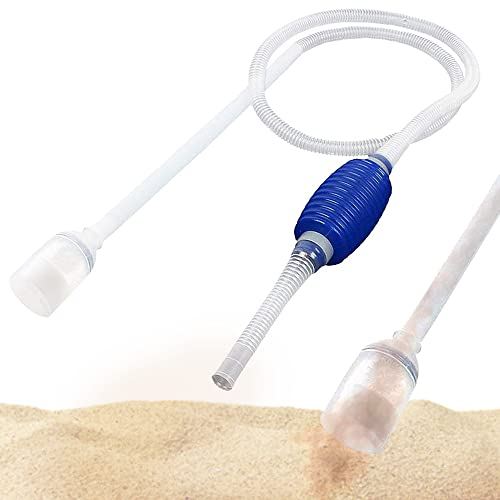 SunGrow Water Siphon Pump for Fish Tank with Priming Bulb, 3.5 Nozzle Net, 65-Inches, Long Nozzle Sand Cleaning Kit, Fish Gravel Vacuum to Clear Water, Aquarium Siphon Tank, 2-Minutes to Assemble