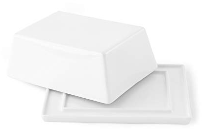 Holst Porzellan BUD 018 Butterdose 1/1 Beidseitig, weiß, 15.5 x 11.5 x 6 cm butter- & vorratsdose 250 g