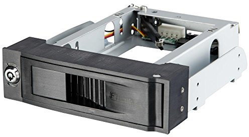 FANTEC MR-35SATA-A Wechselrahmen (für den Einbau von 8,89 cm (3,5 Zoll) SATA I/II/III Festplatten in einen 13,34 cm (5,25 Zoll) Schacht, schraubenlos, trägerlos, Anti-Vibration) schwarz