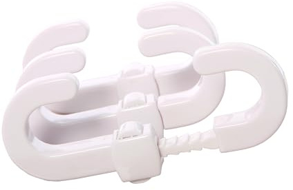 Dreambaby Secure -A-Lock - Child Proof Sliding Safety Locks - Suitable for Mushroom Knobs & D-Shaped Cabinet Door Handles - White - Model ‎L712