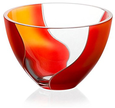 Schale Obstschale Salatschüssel Elements Orange Rot 20 cm Kristall